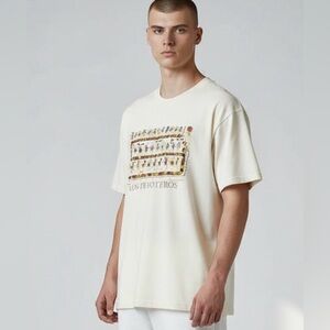 Yazbek Vintage Los Peyoteros T-Shirt Ivory Graphic Tee Size M